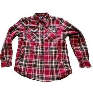Mountain and Isles Men's size Medium sherpa lined flannel red plaid
